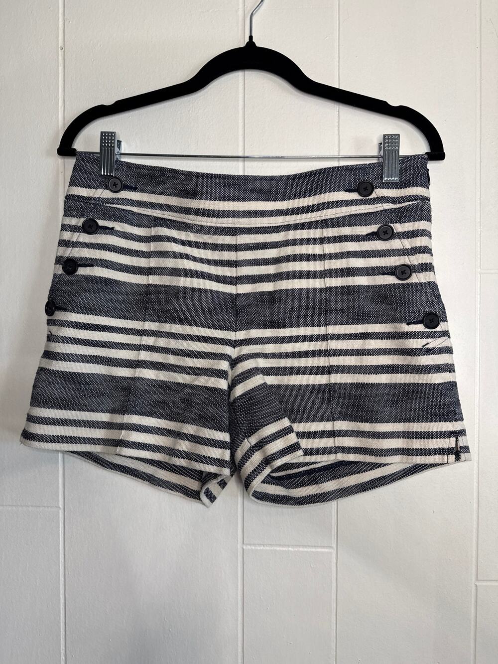 Loft Riviera stripe shorts with button accents size 2